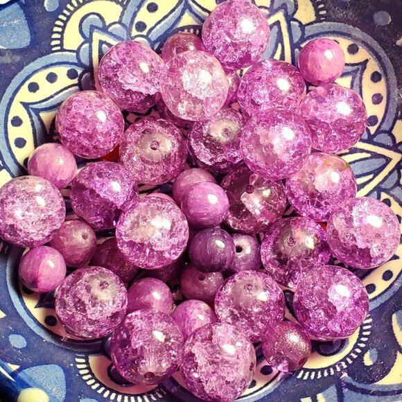 Suncatcher Mirrored with Mixed Glass Beads and 30mm Clear Crystal Prism 29.5" L - Picture 7 of 8